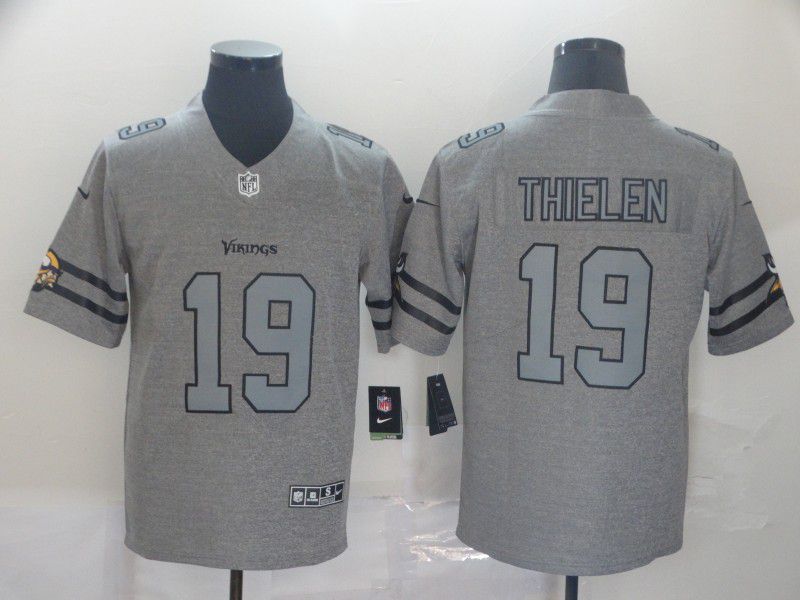 Men Minnesota Vikings #19 Thielen Grey Retro Nike NFL Jerseys->pittsburgh steelers->NFL Jersey